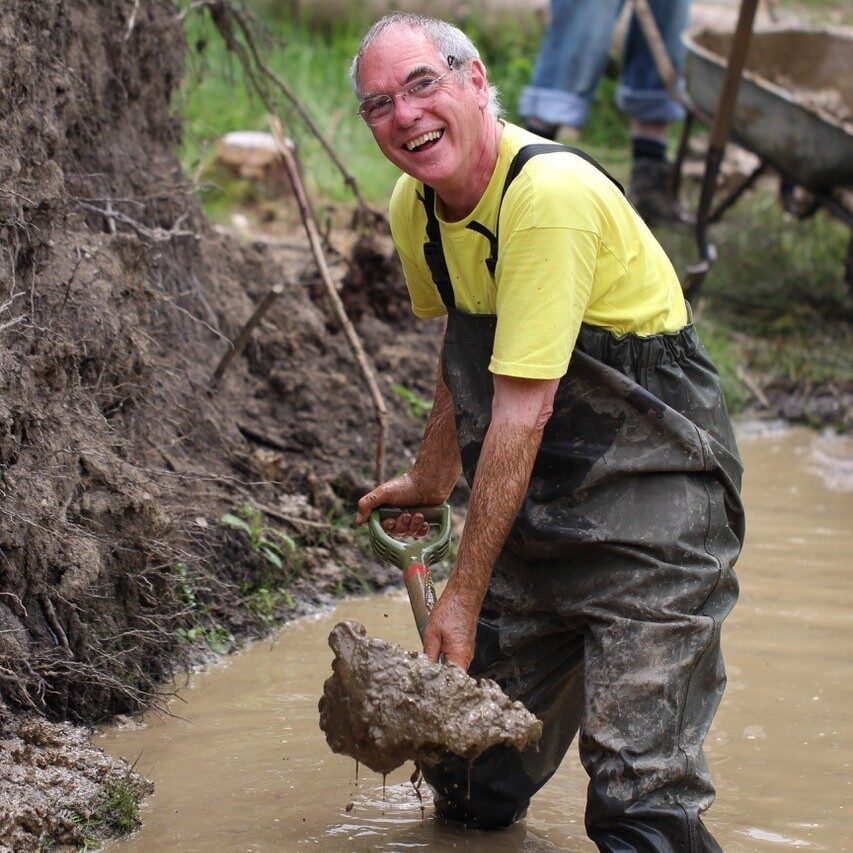 Volunteers in the river