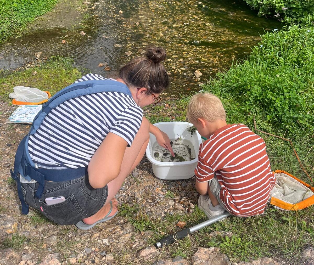Family Stream Dipping at Branscombe